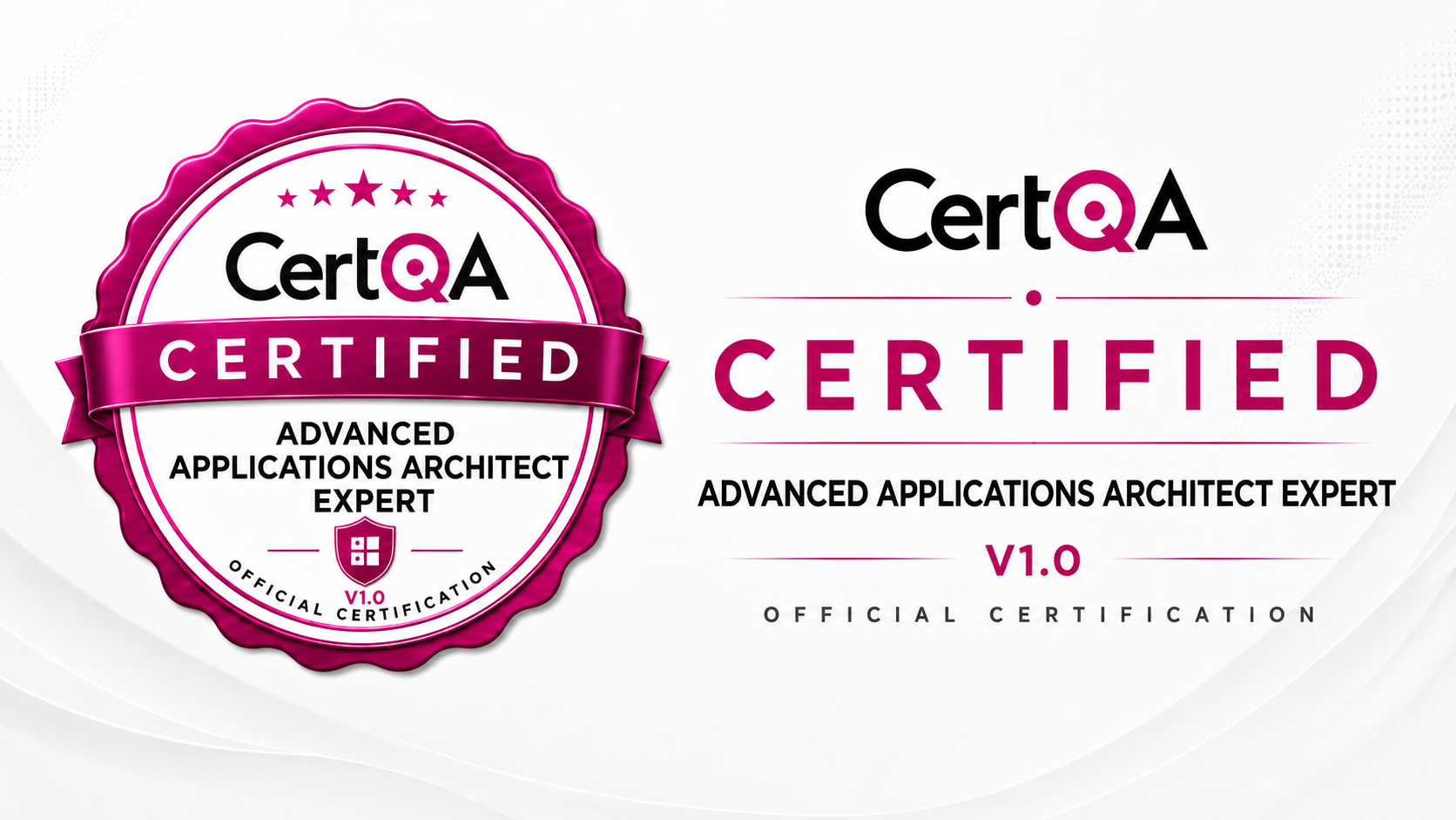 Advanced Applications Architect Expert official CertQA certification badge