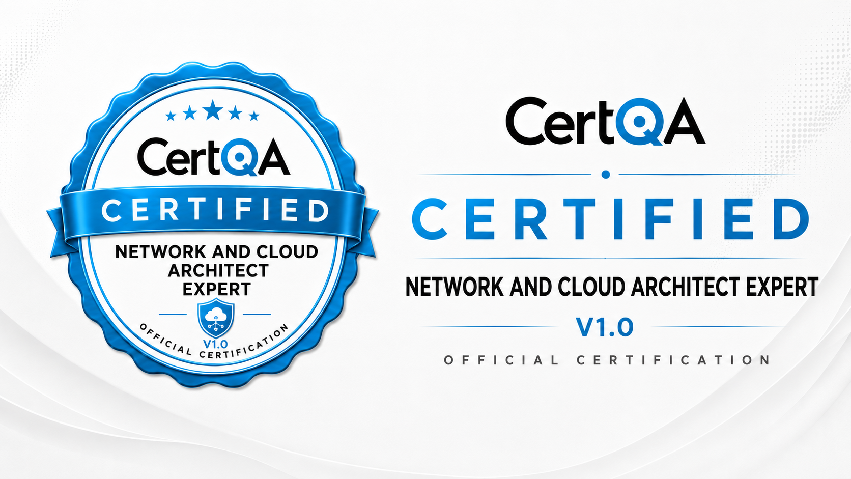 Network and Cloud Architect Expert official CertQA certification badge